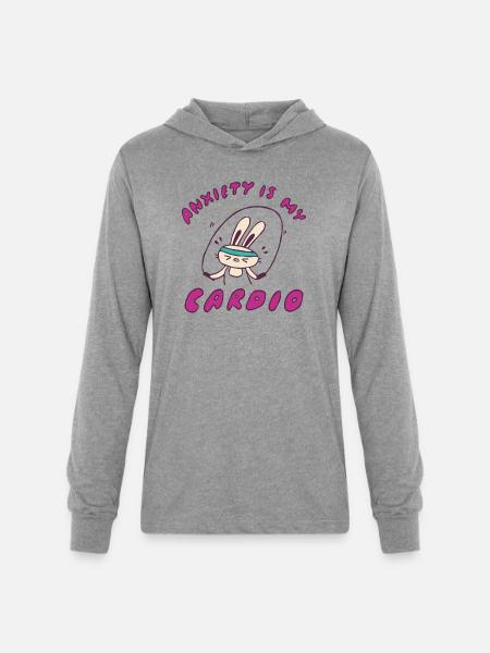 Anxiety Is My Cardio - Unisex Long Sleeve Hoodie Shirt - heather grey