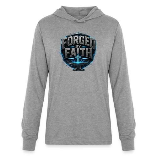 Forged By Faith Cyan Design - Unisex Long Sleeve Hoodie Shirt