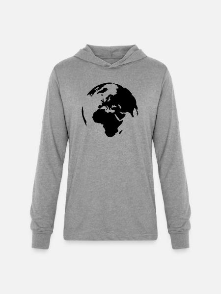 World - Unisex Long Sleeve Hoodie Shirt - heather grey