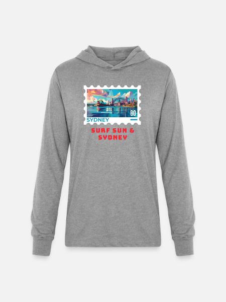 Sydney - Unisex Long Sleeve Hoodie Shirt - heather grey