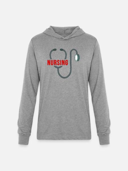 Stethoscope Nursing - Unisex Long Sleeve Hoodie Shirt - heather grey
