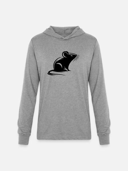 Mouse Drawing Tattoo Style - Unisex Long Sleeve Hoodie Shirt - heather grey