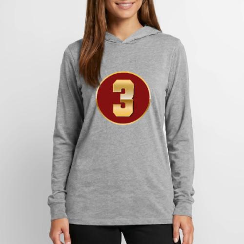 Number 3 in Gold Varsity Font - Unisex Long Sleeve Hoodie Shirt