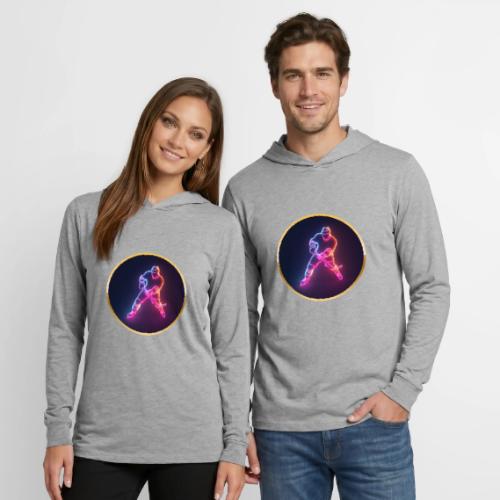 Hockey: Neon Ice Strike - Unisex Long Sleeve Hoodie Shirt