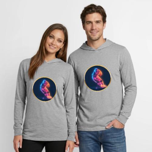 Hockey: Neon Hockey Sketch - Unisex Long Sleeve Hoodie Shirt
