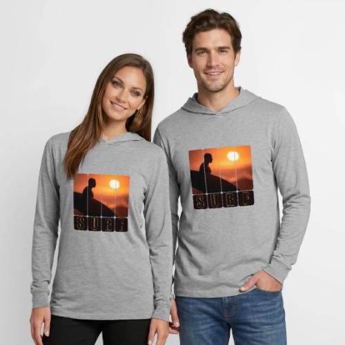 Surfing: Sunset Surf Panels - Unisex Long Sleeve Hoodie Shirt