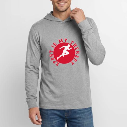 Sport Is My Therapy – Running Motivation Badge - Unisex Long Sleeve Hoodie Shirt