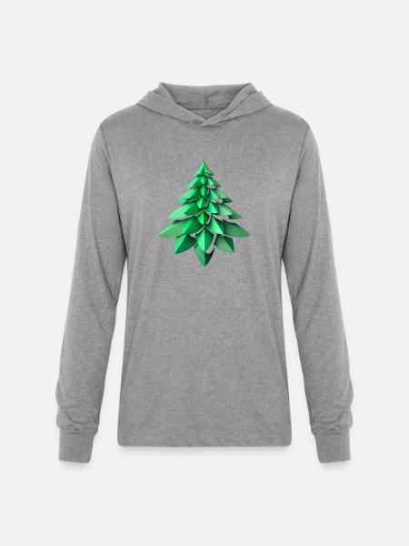 fractal green tree6 - Unisex Long Sleeve Hoodie Shirt - heather grey