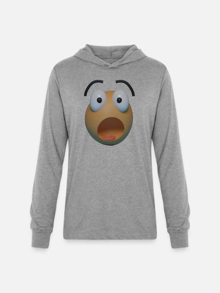 Surprised face - Unisex Long Sleeve Hoodie Shirt - heather grey
