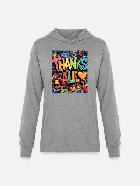 thanks - Unisex Long Sleeve Hoodie Shirt - heather grey