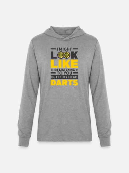 Darts Dart Player - Unisex Long Sleeve Hoodie Shirt - heather grey