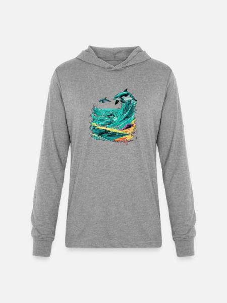 Pixel Beach CRT Dreams - Unisex Long Sleeve Hoodie Shirt - heather grey
