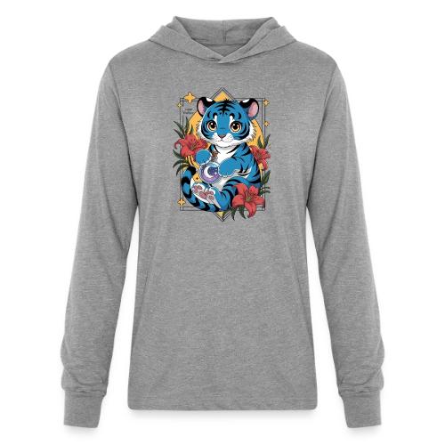 Mystic Blue Tiger Anime Potion Design – Cute tiger - Unisex Long Sleeve Hoodie Shirt