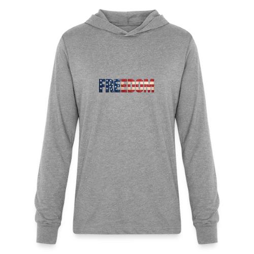 Freedom American Flag Distressed Patriotic Shirt - Unisex Long Sleeve Hoodie Shirt