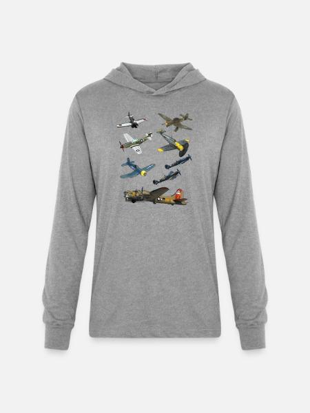 Ww2 Planes Warbirds - Unisex Long Sleeve Hoodie Shirt - heather grey