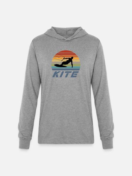 Kite Design - Unisex Long Sleeve Hoodie Shirt - heather grey