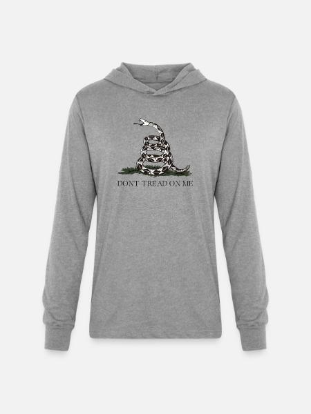 Coiled Rattlesnake Emblem - Unisex Long Sleeve Hoodie Shirt - heather grey
