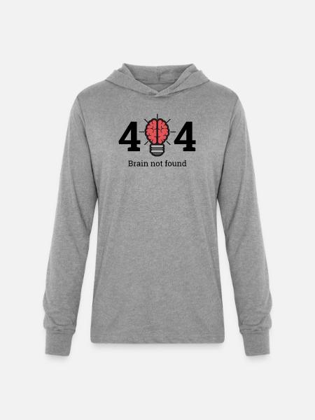 Brain not found - Unisex Long Sleeve Hoodie Shirt - heather grey