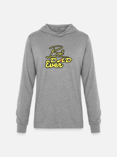 Best Dad Ever Neon Script - Unisex Long Sleeve Hoodie Shirt - heather grey