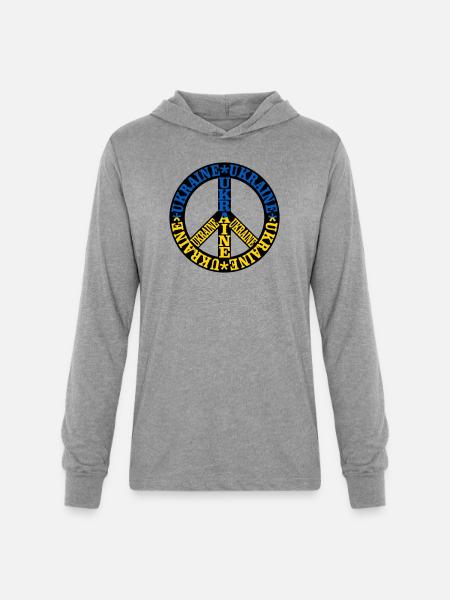 Ukraine Peace - Unisex Long Sleeve Hoodie Shirt - heather grey