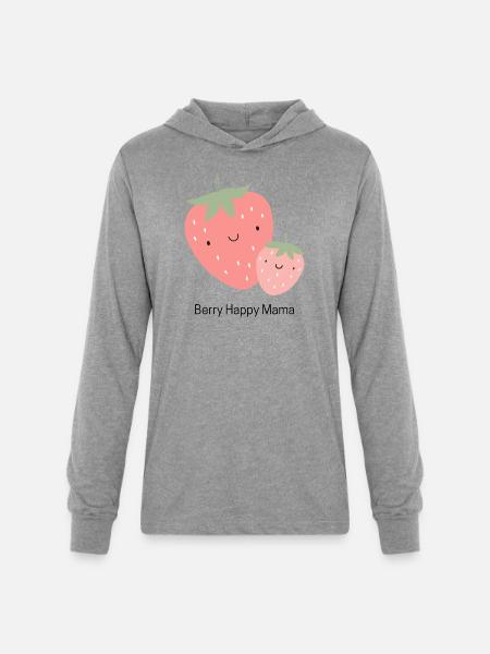 Berry Happy Mama - Unisex Long Sleeve Hoodie Shirt - heather grey