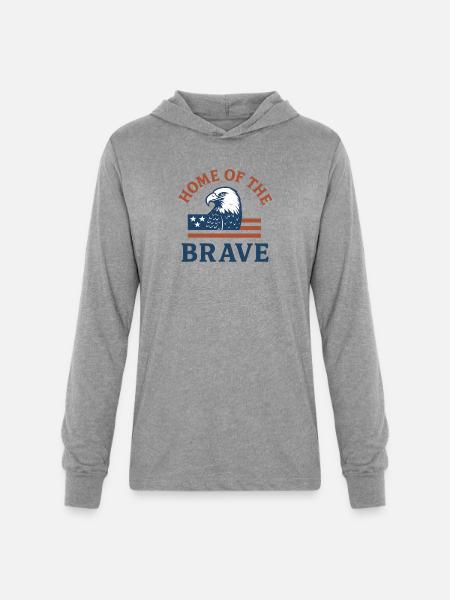 Patriotic Eagle with Bold Text - Unisex Long Sleeve Hoodie Shirt - heather grey