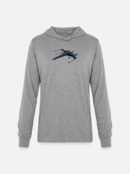 Stealth Fighter Jet Design - Unisex Long Sleeve Hoodie Shirt - heather grey