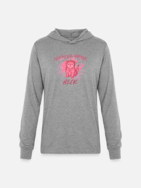 Grumpy Cat Vaper Motivational Design - Unisex Long Sleeve Hoodie Shirt - heather grey