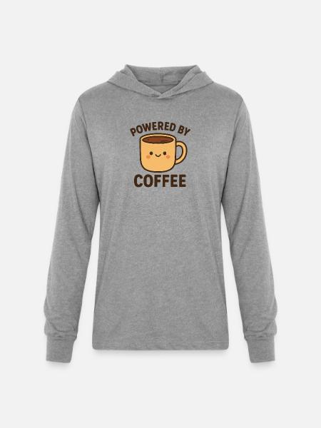 Adorable Coffee Power Emblem - Unisex Long Sleeve Hoodie Shirt - heather grey