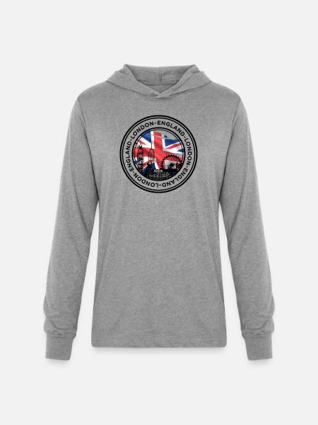 Union Jack London Skyline - Unisex Long Sleeve Hoodie Shirt - heather grey