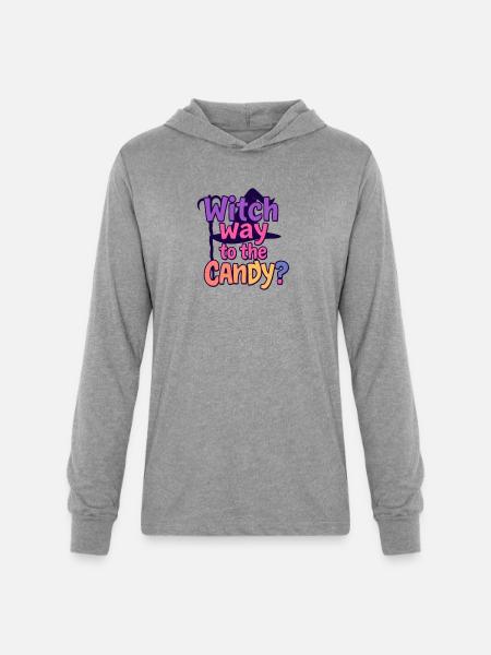 Witch Way to the Candy - Unisex Long Sleeve Hoodie Shirt - heather grey
