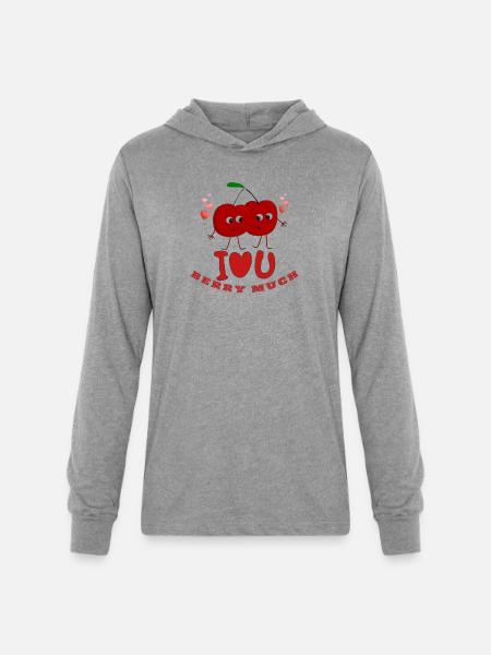 Berry Love Duo - Unisex Long Sleeve Hoodie Shirt - heather grey