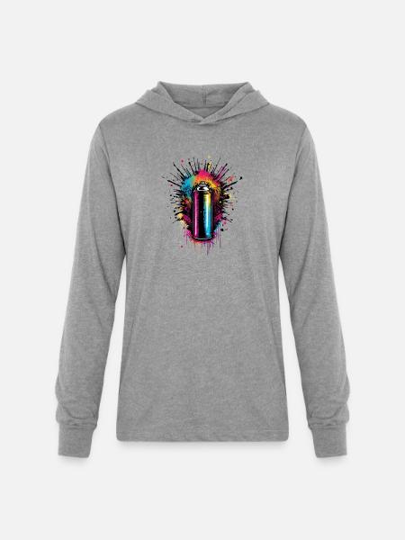 Vivid Spray Graffiti Burst - Unisex Long Sleeve Hoodie Shirt - heather grey