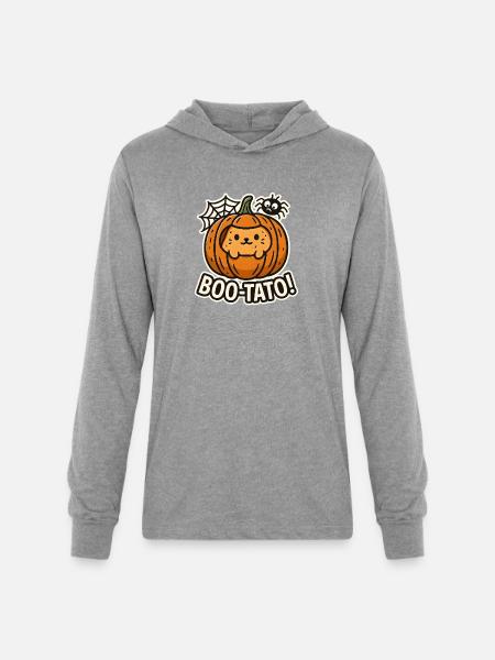 Pumpkin Boo-Tato Cute Halloween - Unisex Long Sleeve Hoodie Shirt - heather grey