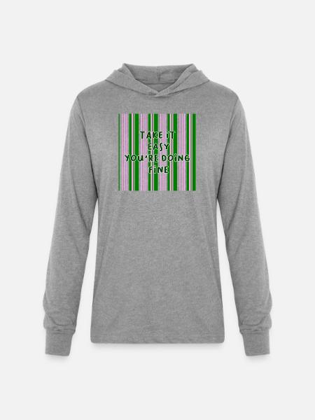 Take It Easy Encouragement Stripes - Unisex Long Sleeve Hoodie Shirt - heather grey