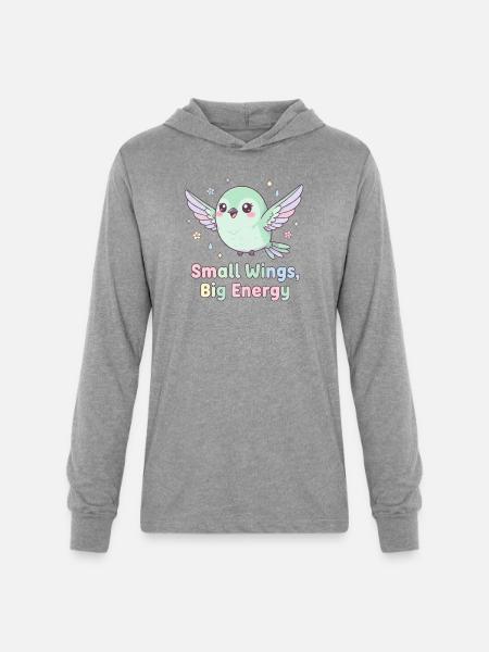 Small Wings, Big Energy - Unisex Long Sleeve Hoodie Shirt - heather grey