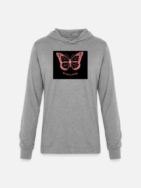 Butterfly_energy - Unisex Long Sleeve Hoodie Shirt - heather grey
