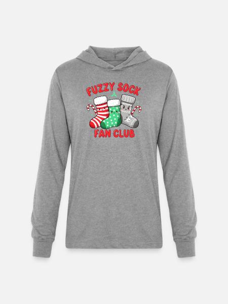 Fuzzy Sock Fan Club - Unisex Long Sleeve Hoodie Shirt - heather grey