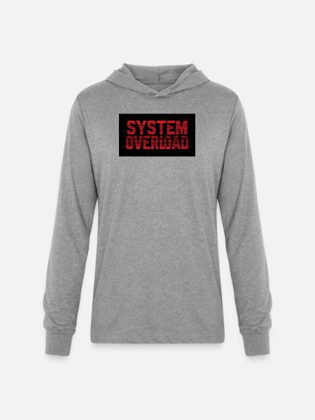 System Overload Glitch Text - Unisex Long Sleeve Hoodie Shirt - heather grey