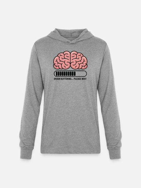 Brain Buffering Loading Graphic - Unisex Long Sleeve Hoodie Shirt - heather grey