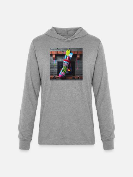 Naughty List Graffiti Sock - Unisex Long Sleeve Hoodie Shirt - heather grey