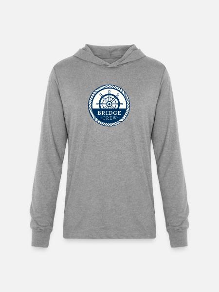 Bridge Crew Nautical Command Badge - Unisex Long Sleeve Hoodie Shirt - heather grey