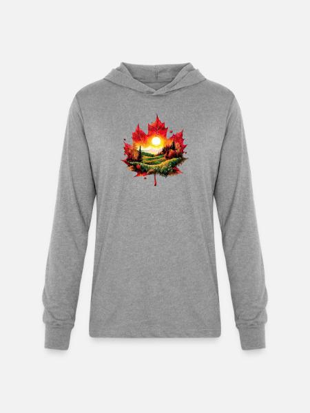 Autumn Maple Landscape - Unisex Long Sleeve Hoodie Shirt - heather grey