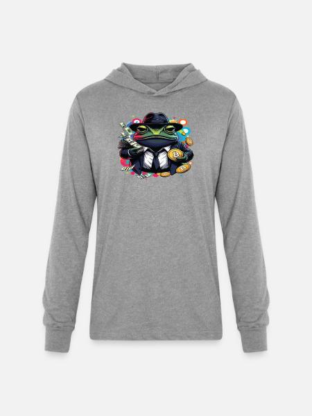 Bitcoin Frog Streetwear Art - Unisex Long Sleeve Hoodie Shirt - heather grey
