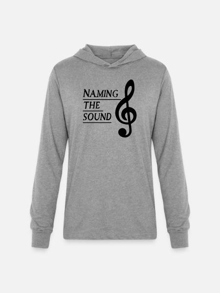 Bold Treble Clef Line Art - Unisex Long Sleeve Hoodie Shirt - heather grey
