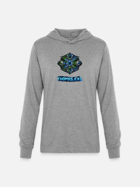 Neon Circuit Emblem - Unisex Long Sleeve Hoodie Shirt - heather grey