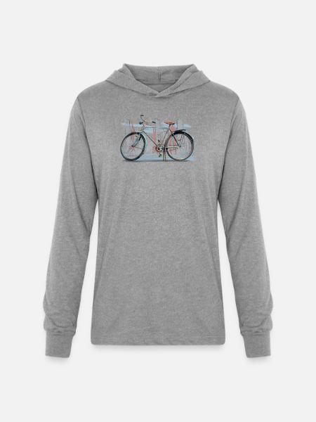 Rustic City Bicycle Sketch - Unisex Long Sleeve Hoodie Shirt - heather grey
