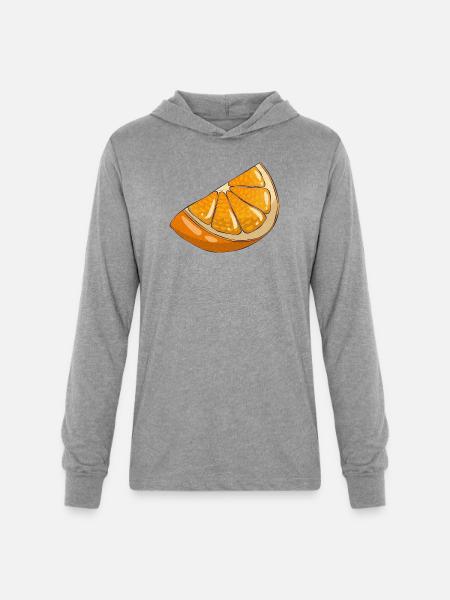 Orange slice - Unisex Long Sleeve Hoodie Shirt - heather grey