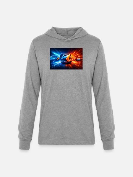 Neon Paper Plane Velocity - Unisex Long Sleeve Hoodie Shirt - heather grey
