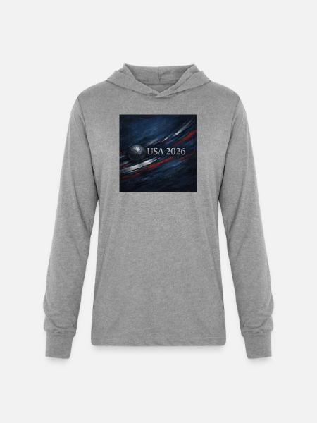 USA 2026 Soccer Emblem - Unisex Long Sleeve Hoodie Shirt - heather grey